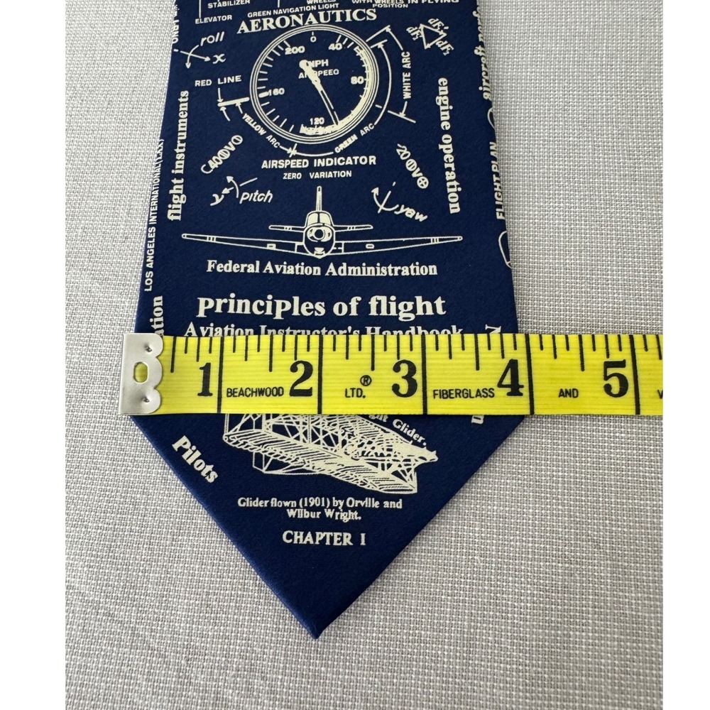 Honz Aeronautical Museum Artifacts Silk‎ Tie Blue - Picture 7 of 8